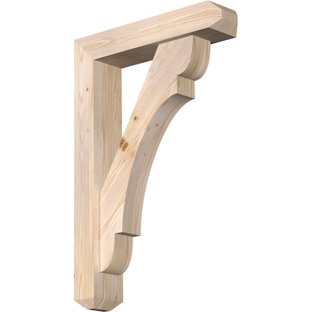 Ekena Millwork Olympic Craftsman Smooth Bracket w/ Offset Brace, Douglas Fir, 5 1/2"W x 24"D x 36"H BKT0604X24X36OLY04SDF